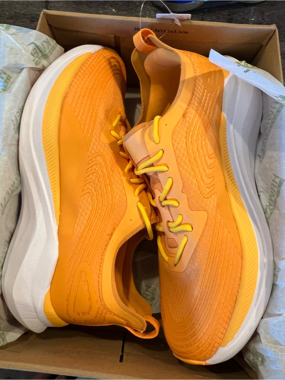 Hawkwell Orange Athletic Sneakers with Yellow Laces